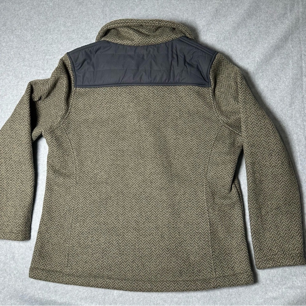 New Balance Womens XL Herringbone Fleece Full Zip Jacket Olive Green‎ Mock Neck - Picture 9 of 9